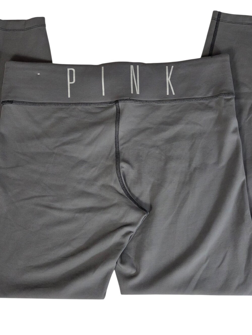 VS PINK Reversible Leggings Large Gray & Black -Victoria’s Secret -Logo